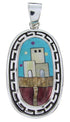 Multicolor Native American Village Design Jewelry Pendant YS69941